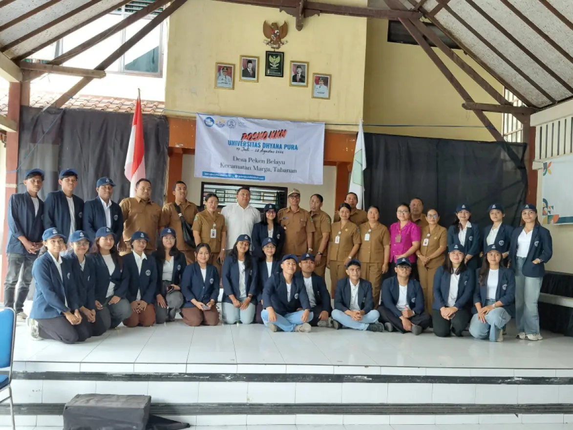 PENERIMAAN MAHASISWA KKN UNIVERSITAS DHYANA PURA DENPASAR DI DESA PEKEN BELAYU